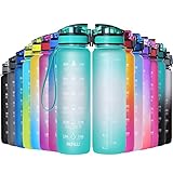 GeeRic Trinkflasche 1L Sport Wasserflasche BPA-freies Kohlensäure geeignet Wasserflasche für Uni, Sport, Fitness, Fahrrad, O