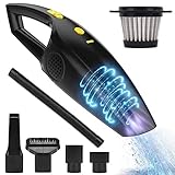 LKK-KK. Wiederaufladbare drahtlose Hand Vacuum, Powerful Auto Handstaubsauger, 2200Mah Lithium-Batterie bewegliches Vakuum for Autos, Haus und Büro Wet/Dry Cleaning (12V 120W)