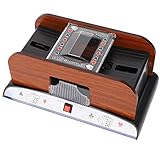 FILFEEL Automatischer Kartenmischer für 2-Deck-Poker Batteriebetriebene Elektrische Spielkartenmischer-Maschine Pokermischer Mischer für Familienparty-Kartensp