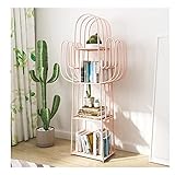 QIFFIY Bücherregal Bücherregal Schmiedeeisen Aufbewahrung Moderne Bücherregale für Schlafzimmer Kreative Ecke Bücherregale Kleine Bücherregale Kaktusregale Einfach Bücherschrank (Color : Pink)