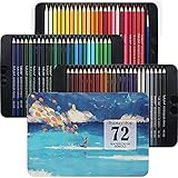 Display4top Professionelle Aquarellstifte, Aquarell Buntstifte Set für Künstler, Erwachsene und Kinder,Premium Künstlermine mit lebendigen Farben und schönen Mischeffekten mit Wasser (72)