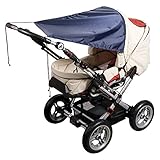 sunnybaby 19272 - Universal Sonnensegel für Kinderwagen & Sportwagen | höchster UV Schutz UPF 50+ | verstellbar | Markisen-Rollofunktion - Farbe: MARINE | Qualität: MADE in GERMANY