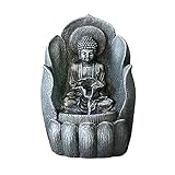 YAYA2021-SHOP Zimmerbrunnen Buddha-Brunnen Indoor Outdoor Buddha Gesicht Zen Wasserbrunnen Desktop Glück Buddha Statue Wasserbrunnen Home Decoration Tischb