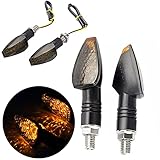 Motorrad Mini Blinker, Motorrad Lauflicht,E Geprüft Quad Roller E Scooter Moped Motorroller,Motorcycle 14 Amber Led Turn Signals Indicators Light(4 Stück)