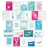 Postkarten Set 'Sand & Sea' - 25 hochwertige Postkarten mit sommerlichen Motiven sowie inspirierenden und motivierenden Sprüchen & Zitaten zum ... Spruchkarten Sommer, Sonne, Strand & M