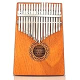 GUNAI 17 Schlüssel Kalimba Daumenklavier, Mahagoni Marimba Instrument mit Tuninghammer und 7 Zubehör für Musikliebhaber Anfäng