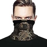 3d Rose DURANGO MEXICO GOLD SCORPION Mikrofaser Halswärmer Gesichtsmaske Bandanas für Staub Outdoor Weiche Mikrofaser Kopfbedeckung Schal Hals G