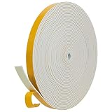 fowong Selbstklebendes Schaumstoff Dichtungsband 12mm(B) x1.5mm(D) Schaumstoff Klebeband Türdichtung Kochheld, Gummidichtung für Fenster Tür Kollision Siegel Schalldämmung Gesamtlänge 10m Weiß