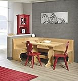 Arredamenti Rustici Eckbank Eckbankgruppe Bank Esstisch 2 Stühle Kiefer massiv - Farbe N