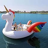 Pool Aufblasbar 6 Person aufblasbarer Riese Pfau Pool Float Island Schwimmbad See Strand Party Floating Boot Erwachsene Wasser Spielzeug Luftmatratzen, 530 * 470 * 210 cm (Color : White)