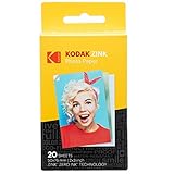 Kodak 2' x3 Premium Zink Fotopapier (20 Blatt) Kompatibel mit Kodak PRINTOMATIC-, Kodak Smile- und Step-Kameras und -Druck
