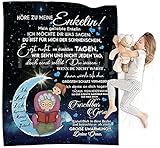 Kuscheldecke – An Meine Enkelin Personalisierte Nachricht Brief Decke, weiche & warme Decke Sofa, Flanelldecke als Sofadecke, Couchdecke oder wohndecke, extra Flauschige Kuschel Deck