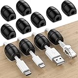 SOULWIT Kabelhalter Kabelclips Kabel Management, 16-Pack Kabel Clips kabelmanagement Kabel Organizer Vielzwecke Kabelführung Silikon Set für Computer, USB Ladekabel, Audiokabel, ZuhauseBü