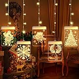 BLOOMWIN LED USB Lichterkette, Lichtervorhang wasserdicht Lichterkettenvorhang Acrylanhänger Hängelampe Stimmungsbeleuchtung Dekoration für Weihnachten Party Wohnzimmer deko Innen,Außen usw. Warmweiß