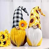 turkey Bee GNOME Spring Sunflower Doll Decor, handgefertigte gefüllte gesichtslose Puppe Zwerg GNOME Dekorationen, Indoor Spring Decor für Home Farmhouse Kitchen Decor (2PCS,B)