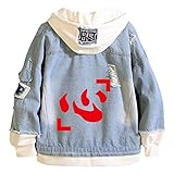 Yesgirl Hunter X Hunter Jacke Killua Herren Damen Killua und Gon Hoodie Denim Jacket Unisex Anime Coole Jeansjacke Pullover Pulli Langarm Sweatshirt Kapuzenpullover Shirt A Blau X-Larg