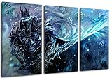 World of Warcraft 3-Teilig auf Leinwand, XXL riesige Bilder fertig gerahmt mit Keilrahmen, Kunstdruck auf Wandbild mit R