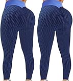 Hipeya Honeycomb Leggings Yogahose Damen Fashion High Waist Fitnesshose Sexy Bauchkontrolle Sport Hosen Slim Hip Lifting Strumpfhosen Bequem Atmungsaktiv Streetwear Hose für Laufen Training