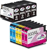 Kingway 932XL 933XL Ersatz für HP 932XL 933XL Multipack Druckerpatronen Kompatibel mit HP OfficeJet 6600 7510 6700 7110 7610 7612 6100 (4 Schwarz, 2 Cyan, 2 Magenta, 2 Gelb)