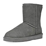 DREAM PAIRS Damen Shorty-New Mid Wade Winter Schneestiefel, grau, 41 EU