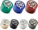Kopfskulpturen Tobaccos Mühle Multi Color 4layers Zinklegierung Schädelform Mit Schublade Kräuterschleifer 63 * 55mm (Color : Black)