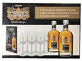 KULT GRAPPA DI AMARONE IM ALTER VON 70 CL KIT 2 FLASCHEN MIT 6 GLÄSERN