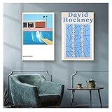 SJIBDJK David Hockney Poster und Drucke Schwimmbad Leinwand Gemälde Klassische ästhetische Wandkunst für Wohnzimmer Wohnkultur Bilder 50 x 70 cm x 2 ohne R