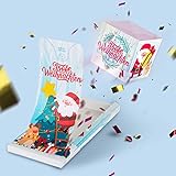 «BOOM!» Weihnachtskarte - Frohe Weihnachten Explodierende Konfetti Karte, Surprise Umschlag Explosion konfetti mit Weihnachts 3D Cube, Lustige Popup
