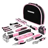 WORKPRO 103-tlg. Lady Werkzeug Set mit Tasche, Rosa Werkzeugkoffer Ideal Geschenk für Frauen Bastler Handwerk