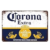 Hisimple Corona Extra Beer Poster-Cover, Wanddekoration, Metallschild im Vintage-Look, für Pub, Bar, WC, zu Hause, Strand, Wohnzimmer, Dekoration, B