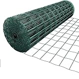Amagabeli 1M X 25M drahtgitter Drahtzaun Gartenzaun Maschendraht Grünen Maschenweite 75 x 100mm Drahtgitter-Rolle Gartenzaun RAL6005 Kaninchendraht Metall Drahtg Forstzaun Gitterzaun D