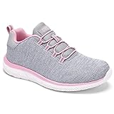 HKR Turnschuhe Damen Leichte Slip on Schuhe Sneakers Arch Support Sportschuhe Frauen Laufschuhe Grau 38/EU