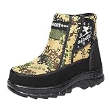 Ydsxlp Winterschuhe Herren Kunstfell Warm Gefütterte Schneestiefel Wanderschuhe Wasserdicht rutschfeste Winter Boots Winterstiefel Schneestiefel für O