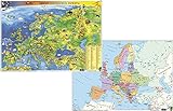 Kindereuropakarte physisch/politisch - DUO-Schreibunterlage klein: Max und Maxi entdecken Europ