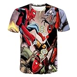 LDWAY Kinder Kurzarm 3D Drucken Sommer T-Shirt Kinder Polyester Cool Glatt Atmungsaktiv 3-12 Jahre Alt (D,110)