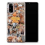 Schutzhülle für Samsung Galaxy S20 Plus – Orange Haloween Kürbis Handyhülle Gost Skull Dead Cover – Dünn Stoßfest Slim Soft TPU Silikon – Design 5 – A113