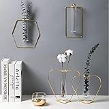 Hancoc Goldene Wandbehang Wandbehang Vase Hydroponischen Hintergrund Wand Metall Licht Luxus Wohnzimmer Schlafzimmer (Shape : Rectangle)