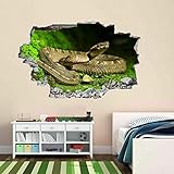 TJJQT Wandtattoos Schlange Tier 3D Wandaufkleber Wandtattoo Home Office Decor Ct23