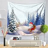 YYRAIN Weihnachtshaus Wandteppich Modernes Zuhause Wohnzimmer Schlafzimmer Hintergrund Stoff Bar Bankett Kunst Wandbehang Multifunktionales Strandtuch 59x79 Inch[150x200cm]