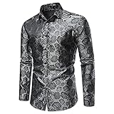 D-Rings Herren Longsleeve Hemd Herren Langarm Einfarbig Freizeithemd Regular Fit Men Shirts Langarm Longsleeve B