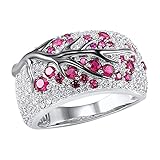 YOYOA Ringe Damen Opal Pflaumen Baum Wassertropfen Strass 925 Ringe Verlobungsring Eheringe Diamant Zirkon Ringe Eheringe,White Gold Zircon Ring Diamond Ring Women's Schmuck Accessoires Geschenk