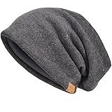 VECRY Herren Baumwolle Mütze Strickmützen Slouch Beanie Schädel Cap Winter Sommer Hüte (Grau)