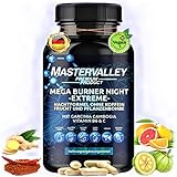 FAT BURNER NIGHT | Night Burn Extreme | Ohne Koffein | Vegan | Frucht und Pflanzen Bombe | Premium Product | 120 Kapseln | Laborgeprüft | Made in Germany | Mastervalley