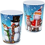 alles-meine.de GmbH Geschirr _ Motivwahl & Artikelwahl __ 4 Stück _ Trinkbecher / Zahnputzbecher / Malbecher - Weihnachtsmotiv - Becher - 350 ml - Melamin Kunststoff - mehrweg