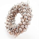 COURONNE Türkranz mit Aufhängevorrichtung 40cm in White wash, gefertigt aus Kokos-Früchten - Deko aus Naturmaterialien als Herbstdeko im Shabby chic Desig