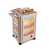 2-in-1 Terrassenheizstrahler für Außen,1200W/2000W elektrischer Terrassenheizstrahler kann grillen und erwärmen,Ein Raumheizstrahler mit einer Backplatte an der Oberseite für Innenheizung im Freien,