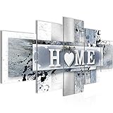 Runa Art - Bilder Home Herz 200 x 100 cm 5 Teilig XXL Wanddekoration Design Blau Grau 504551