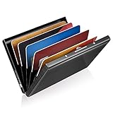 GreatShield RFID Blocking Karten Halter (Aluminium/Identität Protection) Visitenkarten Tasche/Karten Mappe/Börse/Card Holder/Beutel (Slots) für Frau/Mann - Schw