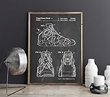 LizaCheng Sneakers Patent für Nike Air Jordan Liebhaber,Schuhe Wandkunst , Poster, Raumdekoration,vintage print,blueprint, Wanddekorationen 60x90cm NoF