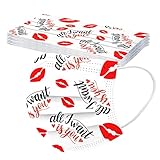 TT- 10 Stück Valentine's Day Geschenk Einweg-Gesichtsmasken, Mundschutz Masken, 3-lagige Mund Nasenbedeckung, mit elastischem Gummizug Face Cover Atmungsaktiv Bandana Halstuch Schals (J, 10PCS)